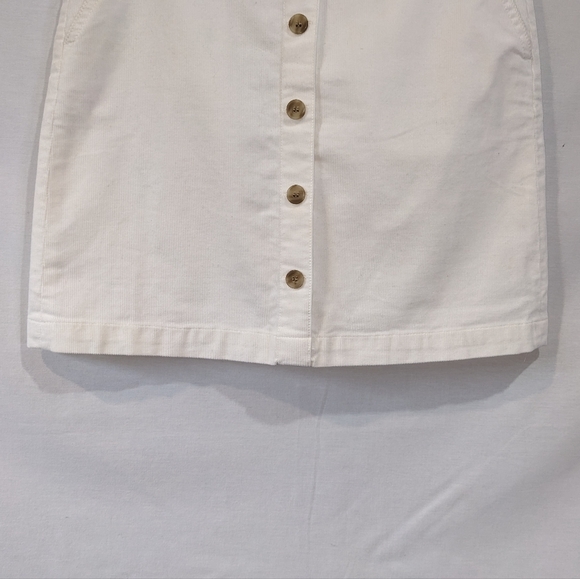 J.Crew Re-Imagined White Cotton Corduroy Skirt with Pockets Size 4 - Picture 3 of 10